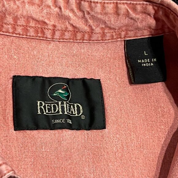 Mens REDHEAD Orange Casual Button Down Collared Shirt / Size Large - Picture 5 of 5